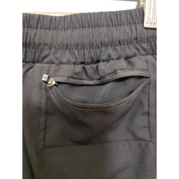 Mens 2-In-1 Black Athletic Shorts White Liner Elastic Waistband & Drawstring Zip - Picture 4 of 10